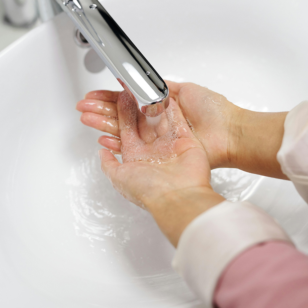 washing hands